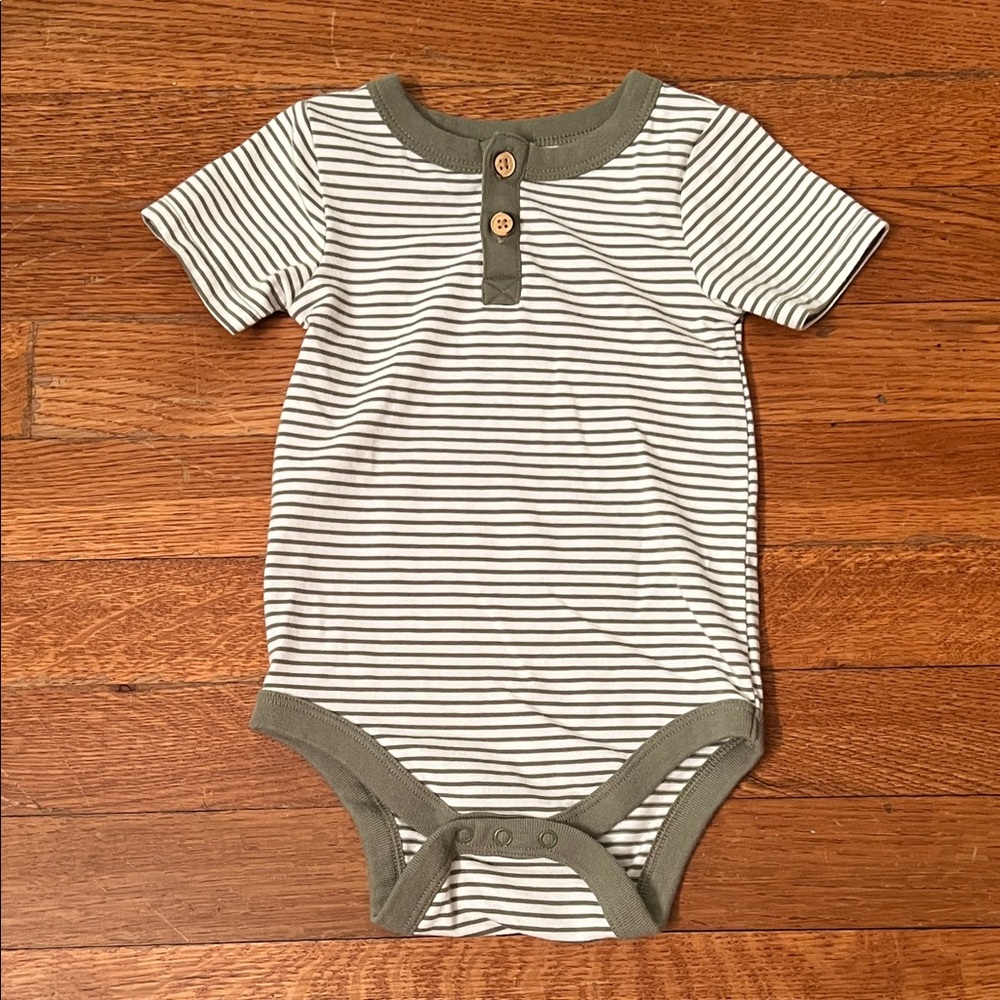 Cat & Jack Striped Baby Onesie with Button Detail